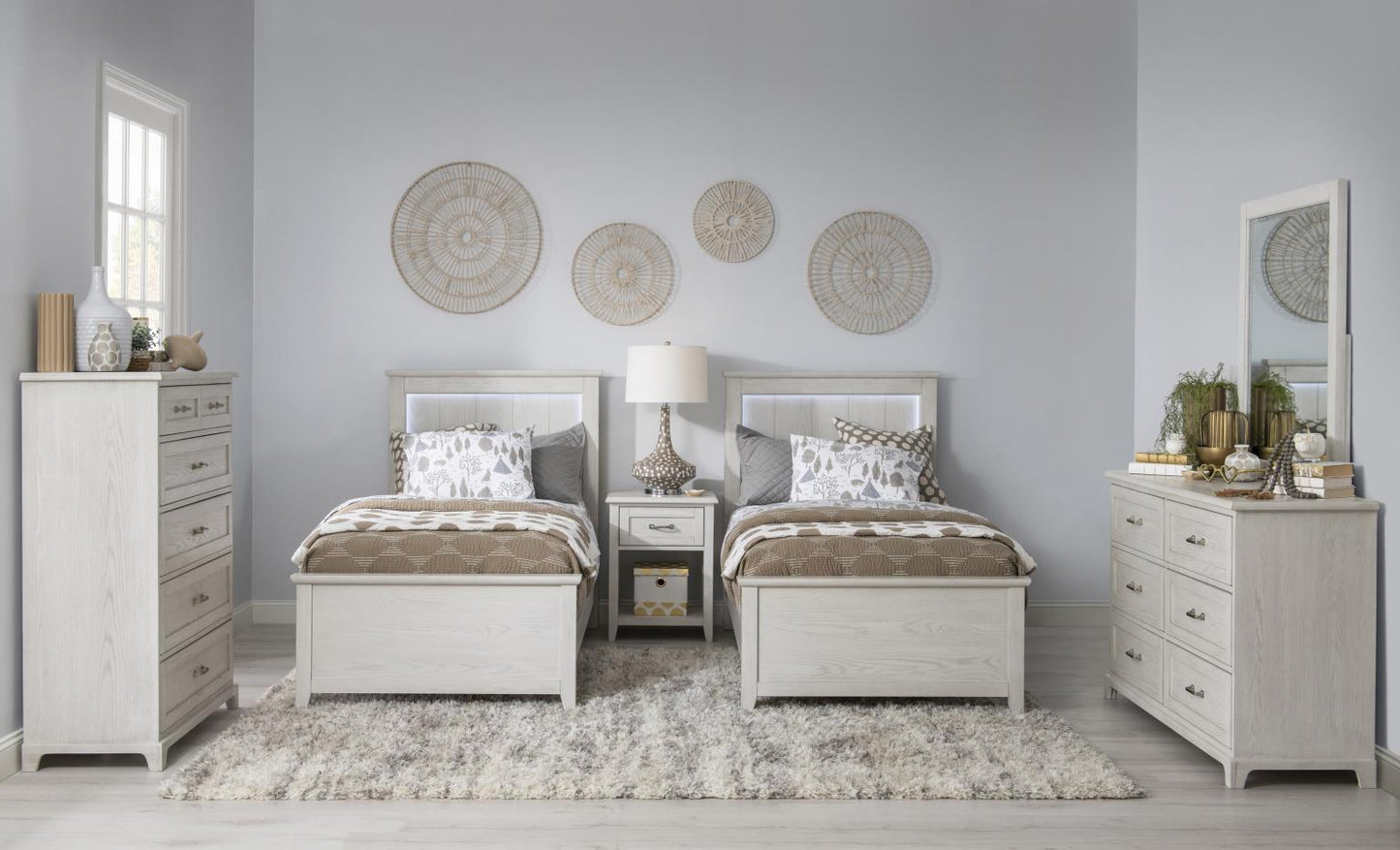 Ashton - Twin Panel Headboard - Bleached Linen