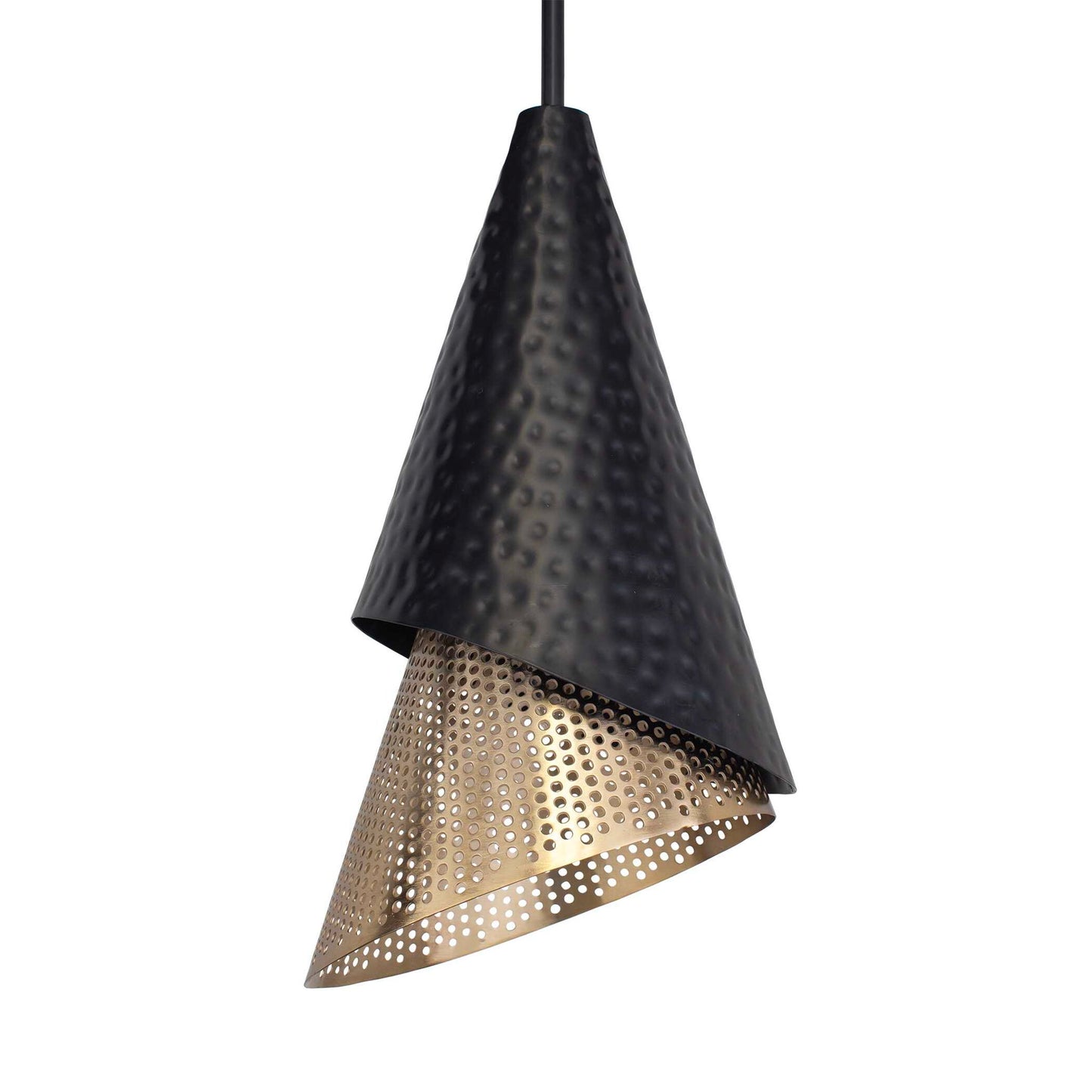 Apollo - 1 Light Mini Pendant - Black / Gold