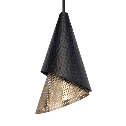 Apollo - 1 Light Mini Pendant - Black / Gold