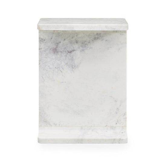 Delaney - Marble Rectangle Accent Table - White