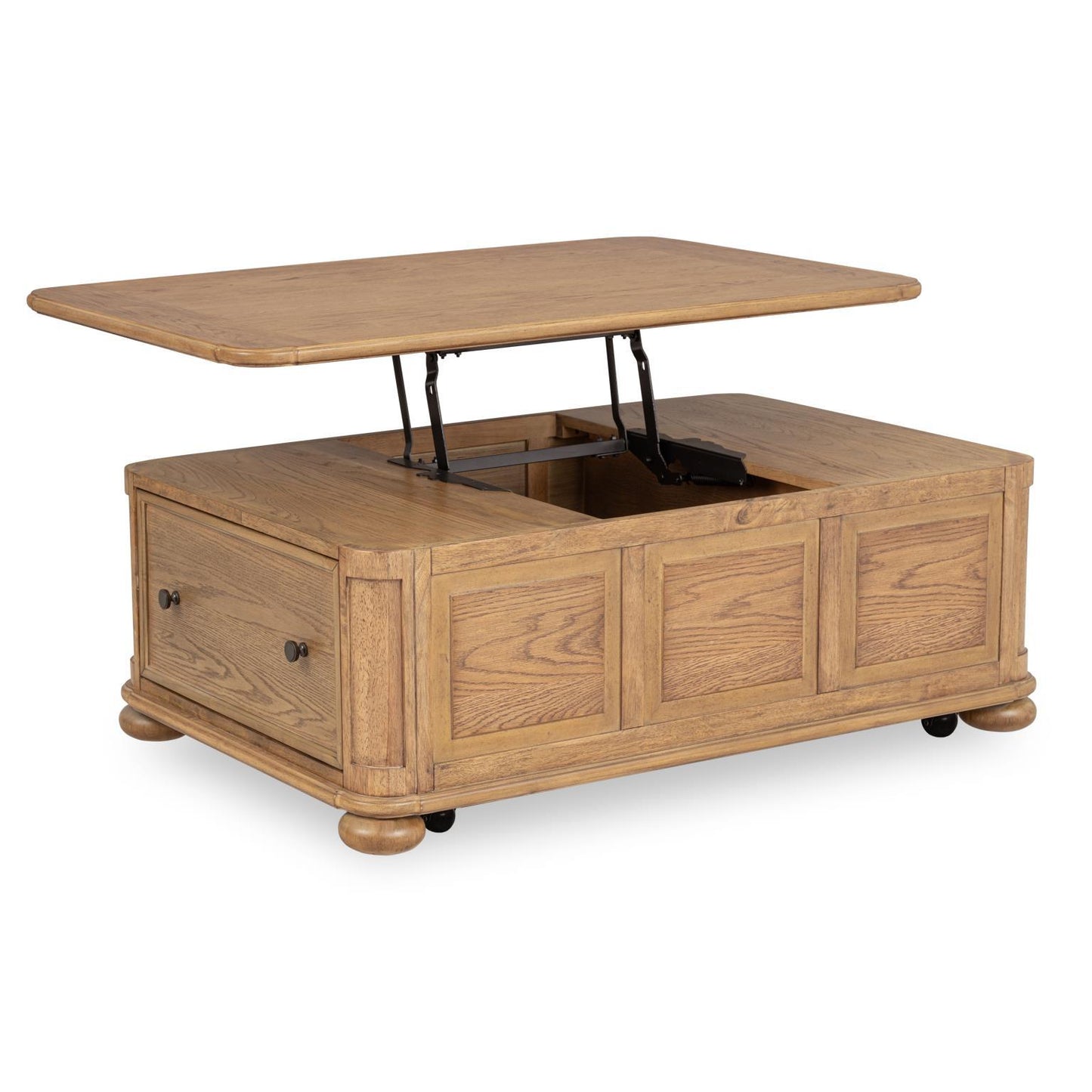 Nolan - Lift Top Cocktail Table With Casters - Dusted Barley