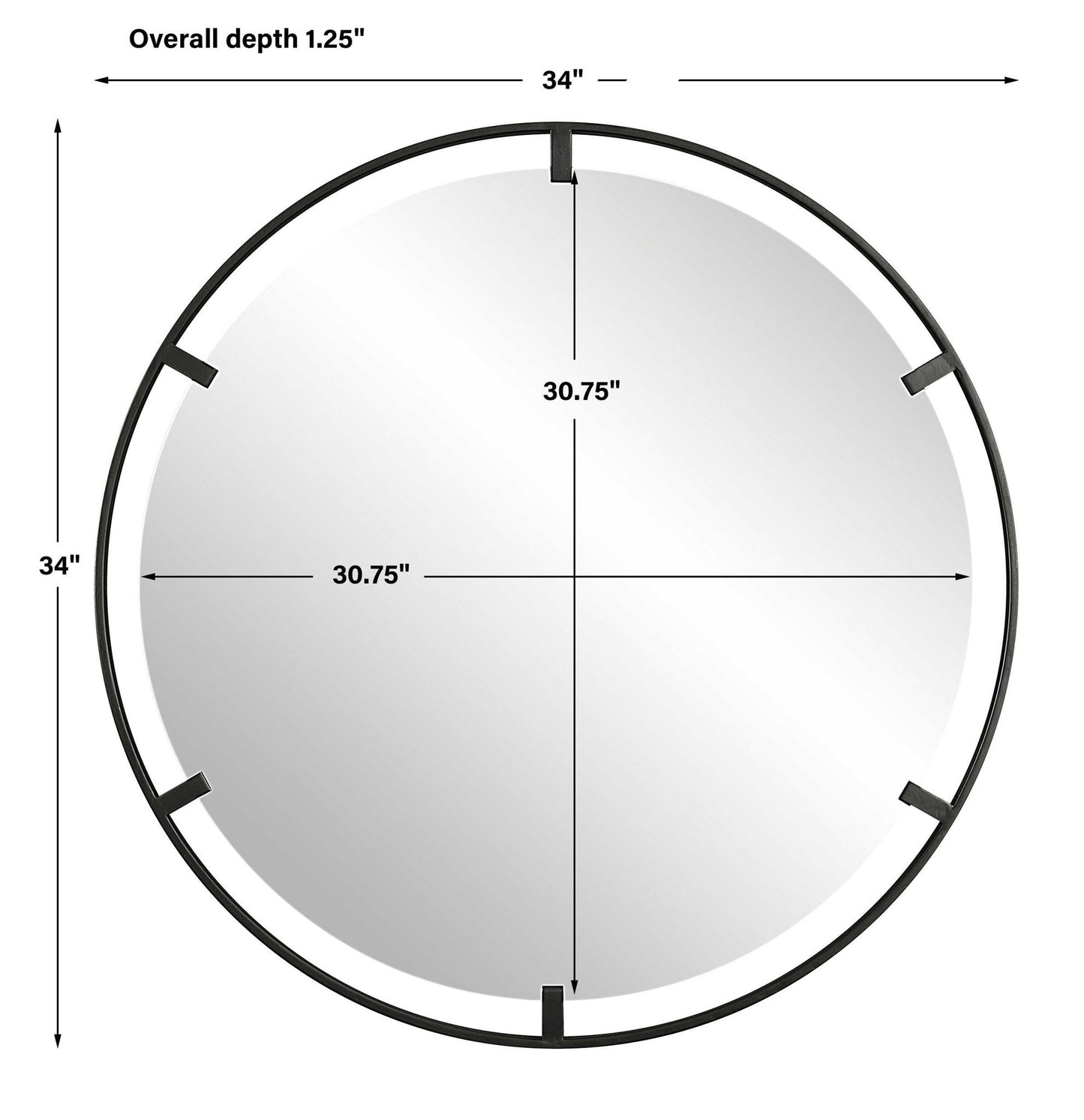Cashel - Round Iron Mirror - Black