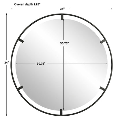 Cashel - Round Iron Mirror - Black