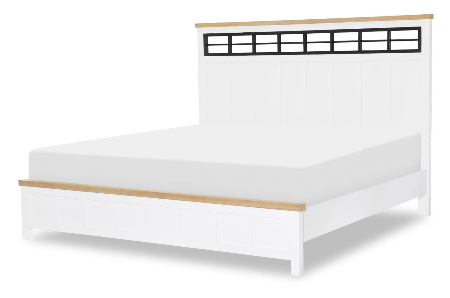 Horizons - Twin Panel Footboard - Pure White / Natural Oak