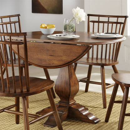 Creations - Drop Leaf Pedestal Table Top - Dark Brown