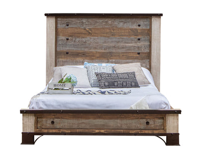 Antique - California King Footboard & Rails - Multicolor