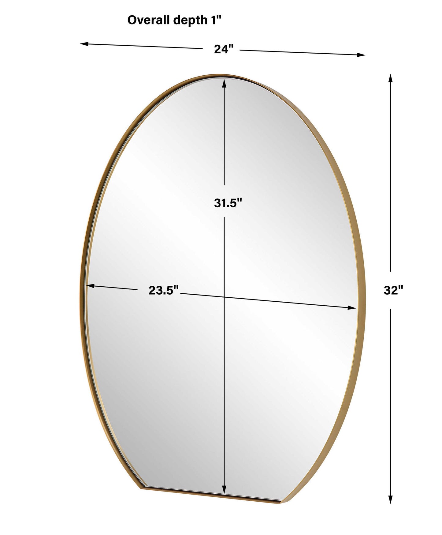 Cabell - Oval Mirror - Brass