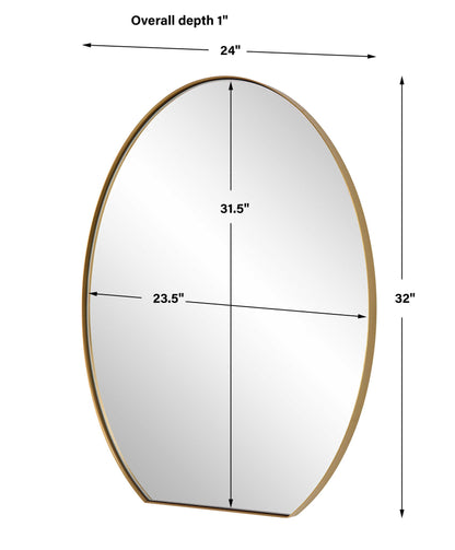 Cabell - Oval Mirror - Brass