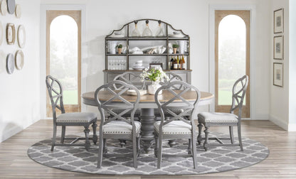 Kingston - X Back Side Chair (Set of 2) - Sandalwood Brown / Tweed Gray