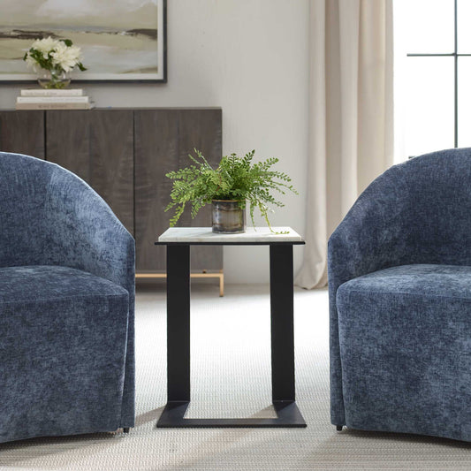 Kenora - Marble Accent Table - White