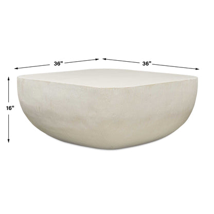 Alma - Concrete Outdoor Coffee Table - White