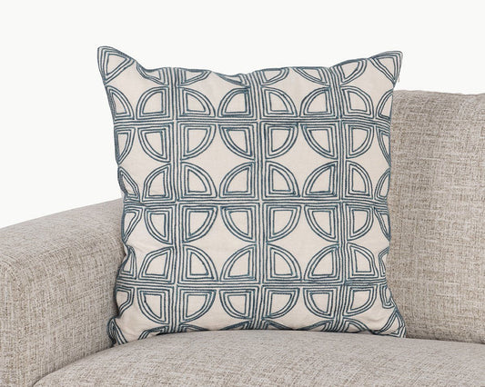 Elea - 22" x 22" Pillow - Ivory / Navy
