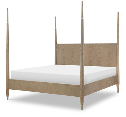 Melrose - Poster Headboard Footboard King / California King - Cloud White And Desert Oak