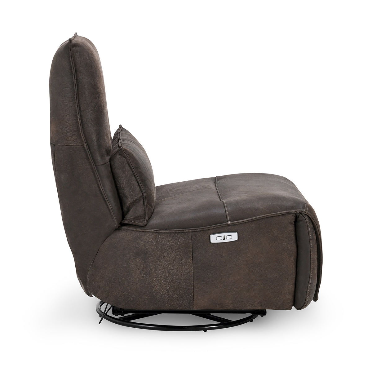 Paige - Leather Swivel Power Recliner - Rustic Brown