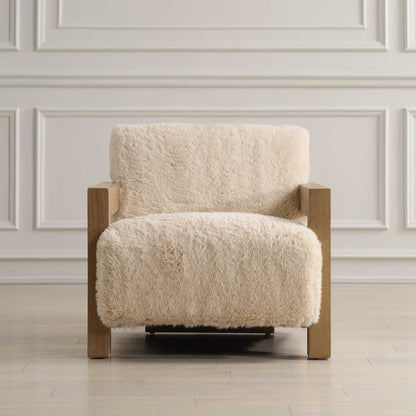 Jackson - Sheepskin Accent Chair - Light Brown