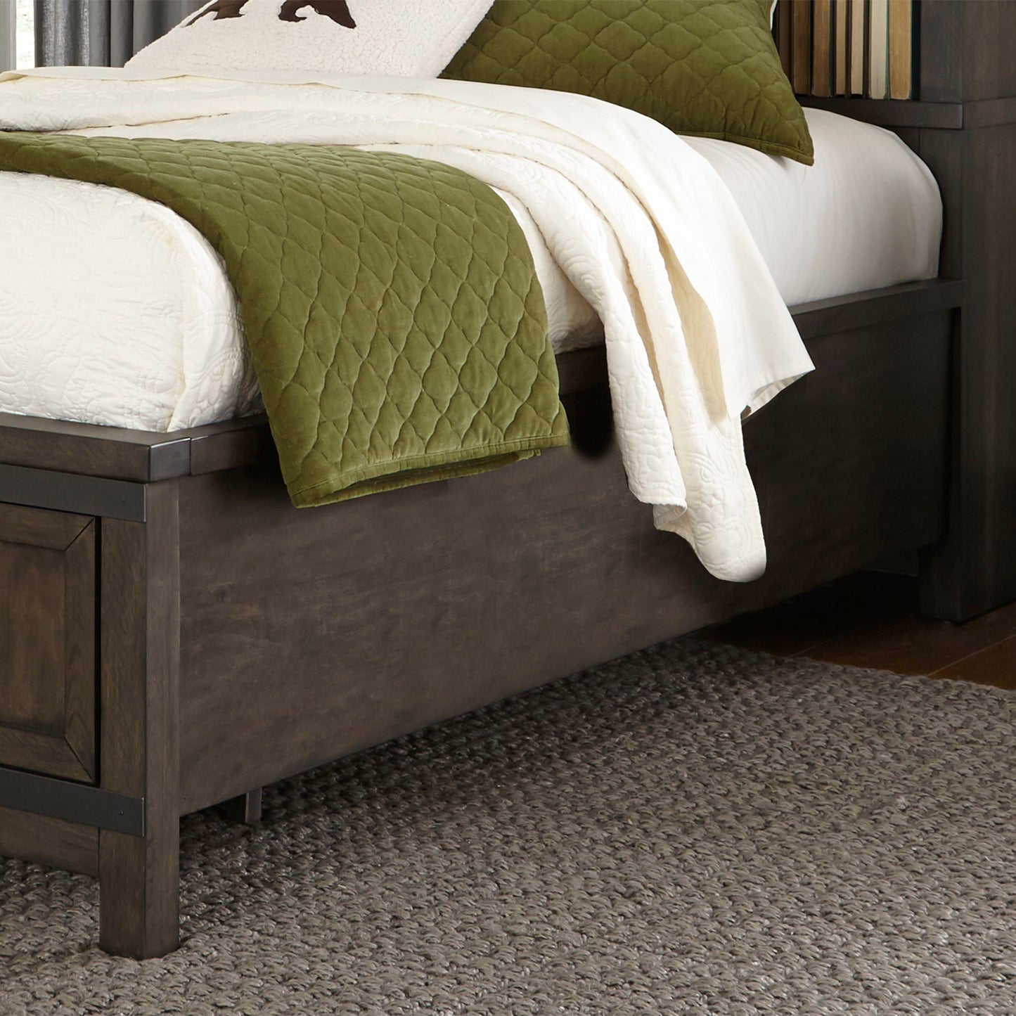 Thornwood Hills - Wood Storage Bed Rails - Dark Brown