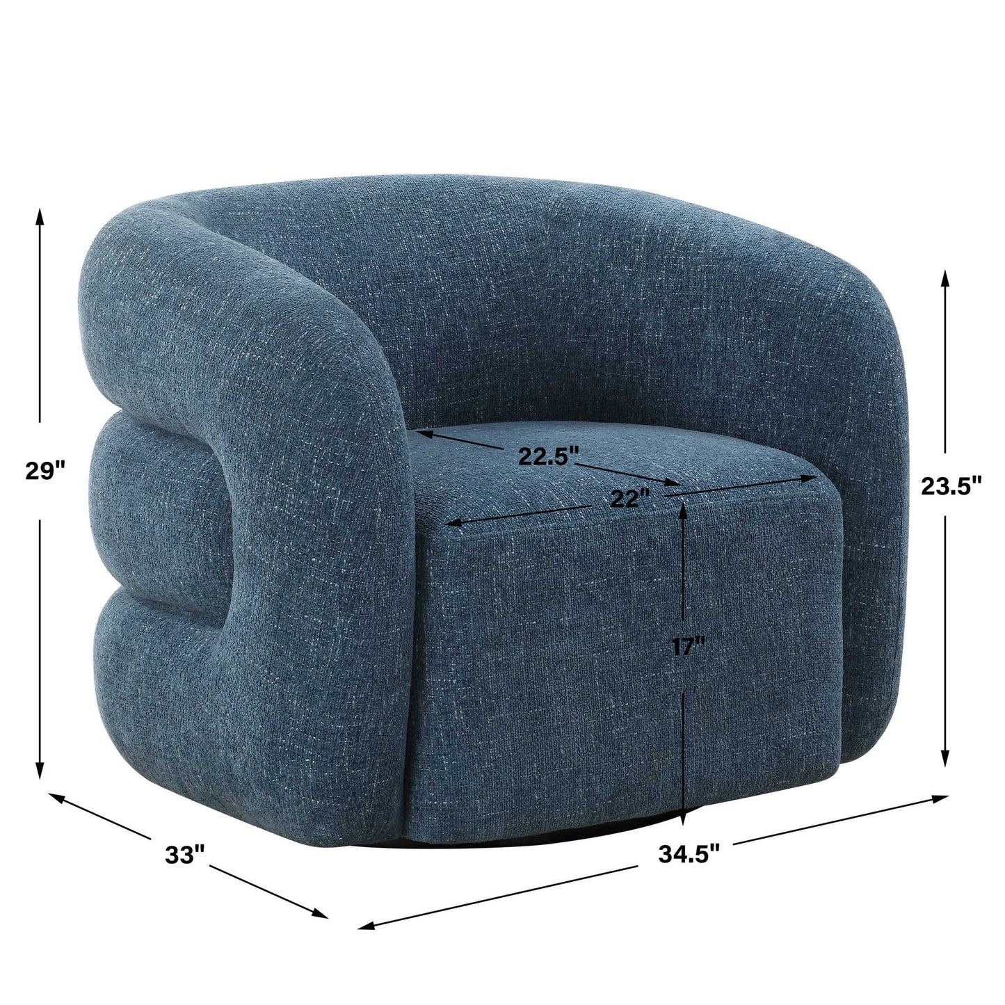 Junie - Swivel Barrel Chair - Blue