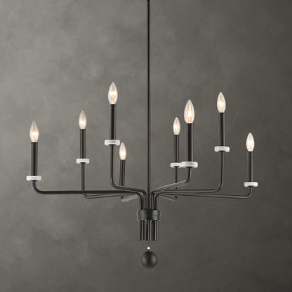 Ebony - Elegance 8 Light Chandelier - Black