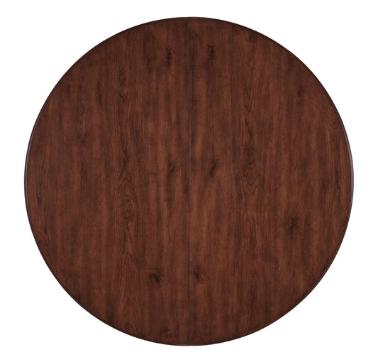 Charleston - Round Pedestal Dining Table With 1-20" leaf - Dark Brown