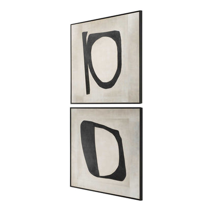 Characters - Abstract Art (Set of 2) - Black / Beige
