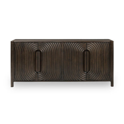 Colson - Mango Wood 4 Door Cabinet - Coffee Brown