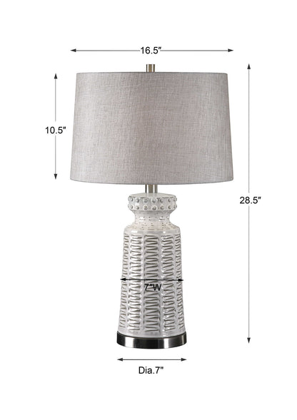 Kansa - Table Lamp - Distressed White