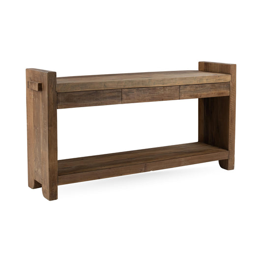 Marsa - Reclaimed Wood 3 Drawer Console Table - Natural