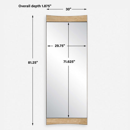 Russo - Oversized Modern Mirror - Light Brown
