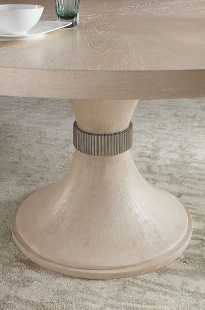 Nouveau Chic - Round Pedestal Dining Table - Light Brown