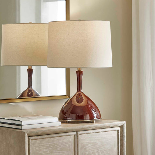 Colette - Table Lamp - Burgundy