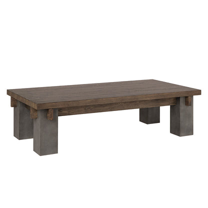 Dallas - Solid Wood Rectangle Coffee Table - Brown