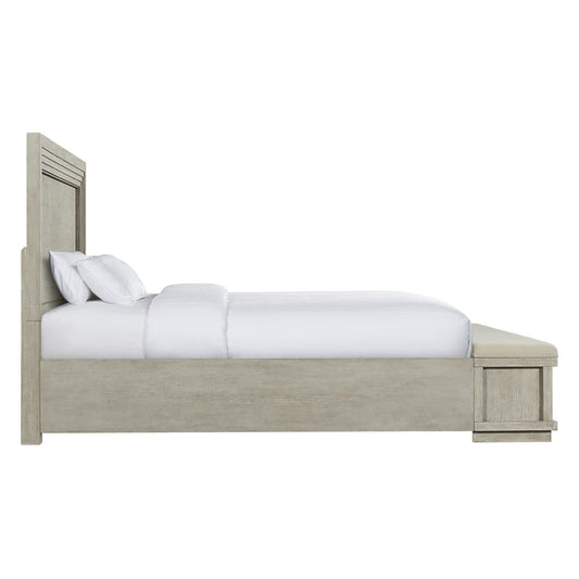 Cascade - King Upholstered Storage Footboard - Dovetail