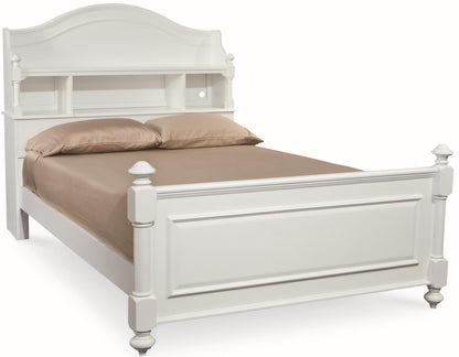 Madison - Bookcase Headboard Full - Natural White Painted Finish