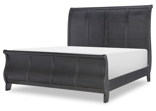 Vintage Market - Queen Sleigh Headboard - Kettle Black