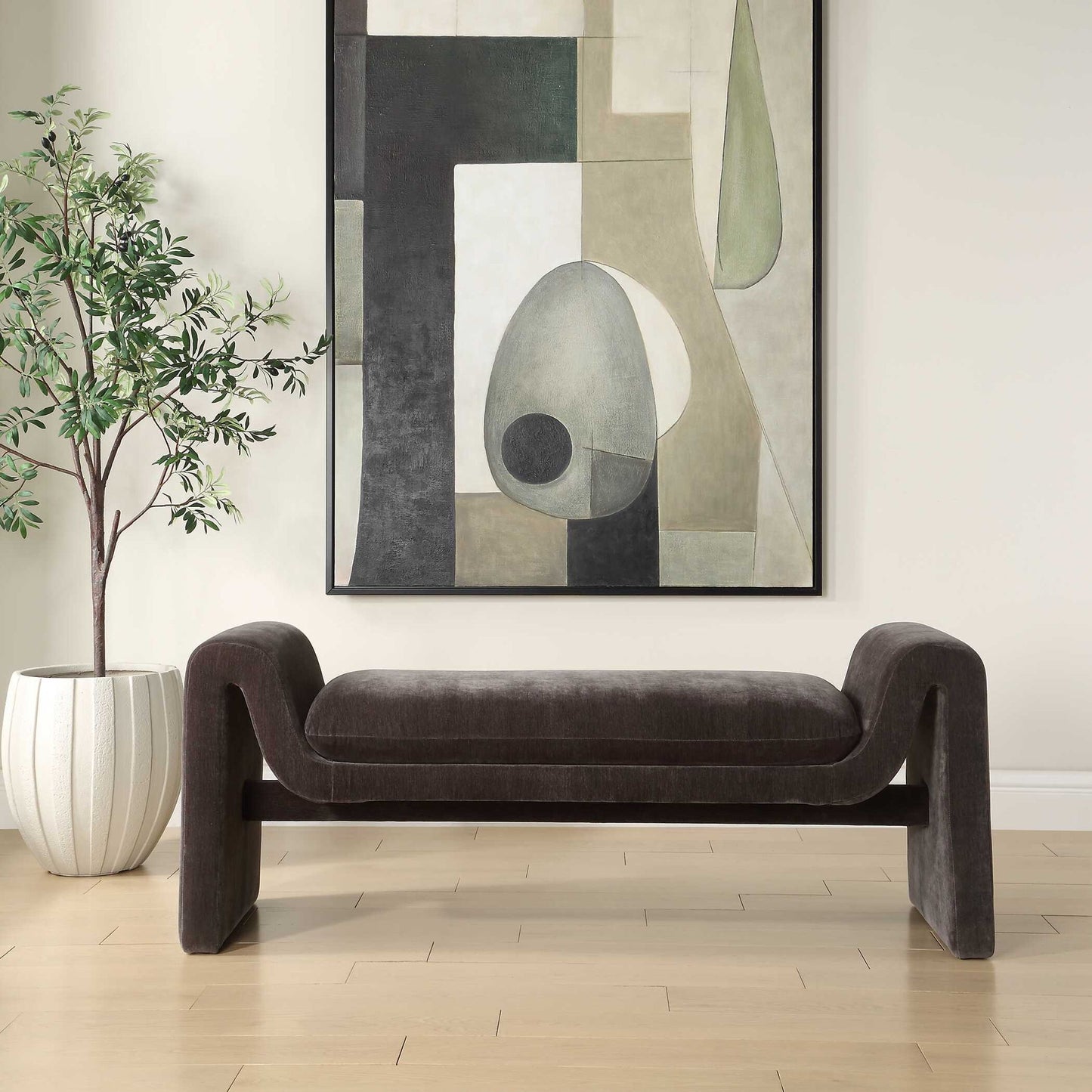 Manson - Modern Bench - Charcoal