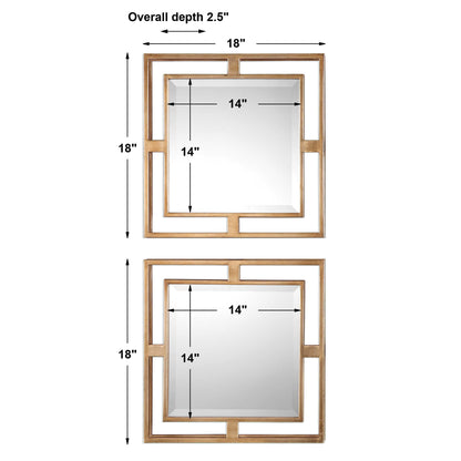 Allick - Square Mirrors (Set of 2) - Gold