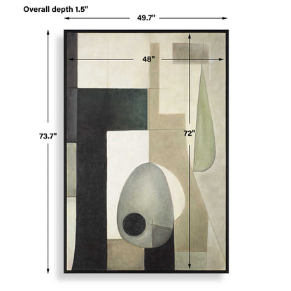 Fair Trade - Geometric Abstract Art - Black / Brown / Gray / Green