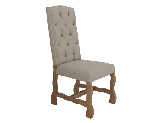 Marquez - Upholstered Chair With Tufted Back (Set of 2) - Two Tone Light Brown