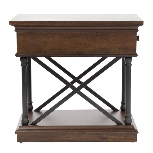 Tribeca - Drawer Chair Side Table - Dark Brown