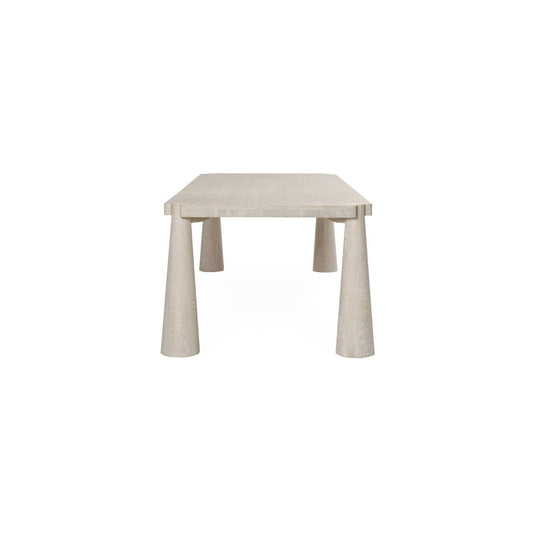 Atrop - Solid Wood 102" Dining Table - Milk White