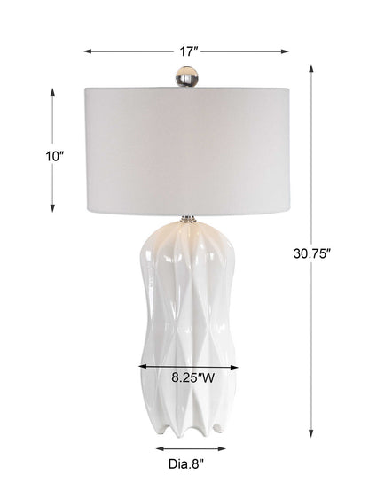Malena - Glossy Table Lamp - White