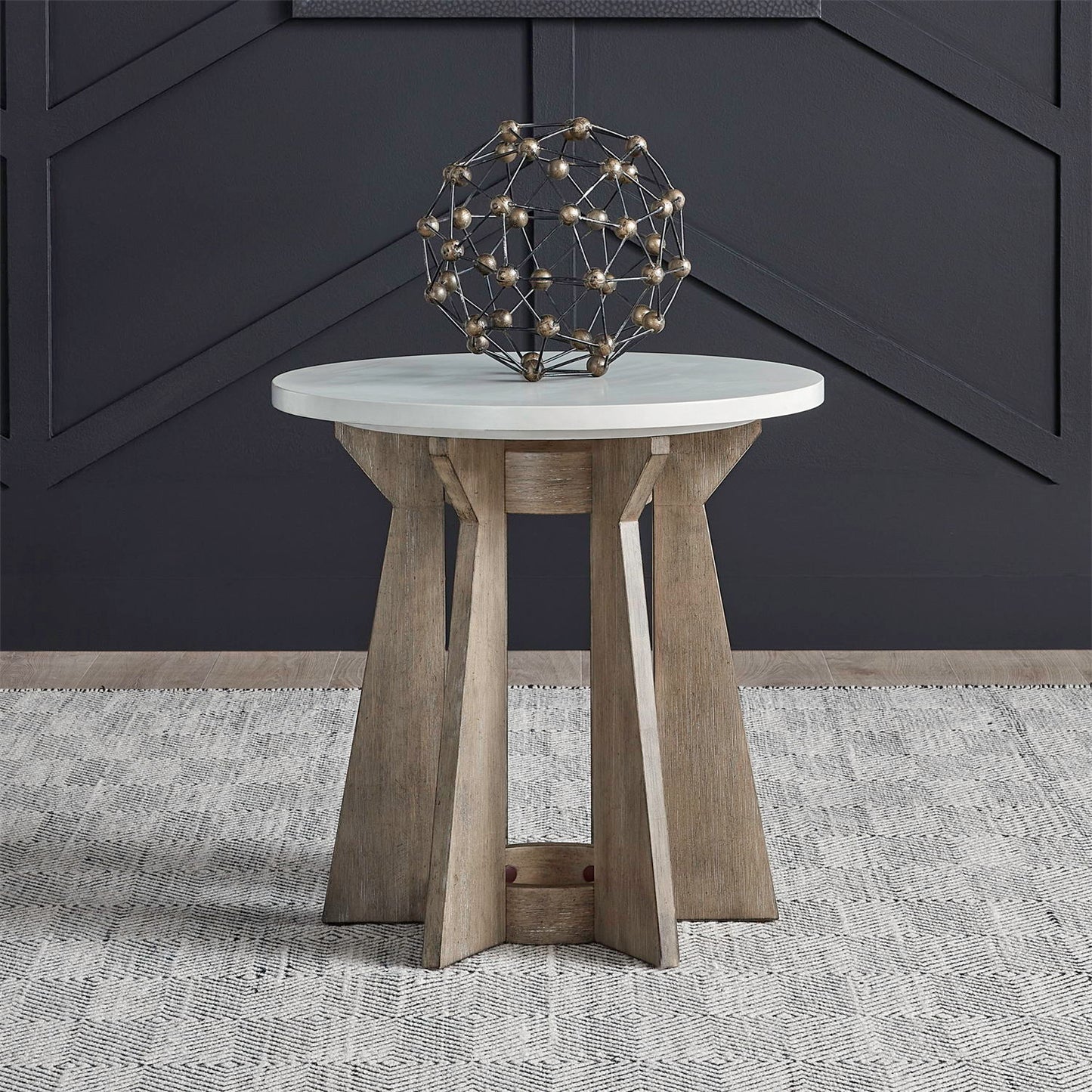 Berkley Square - Round End Table - Linen & Khaki