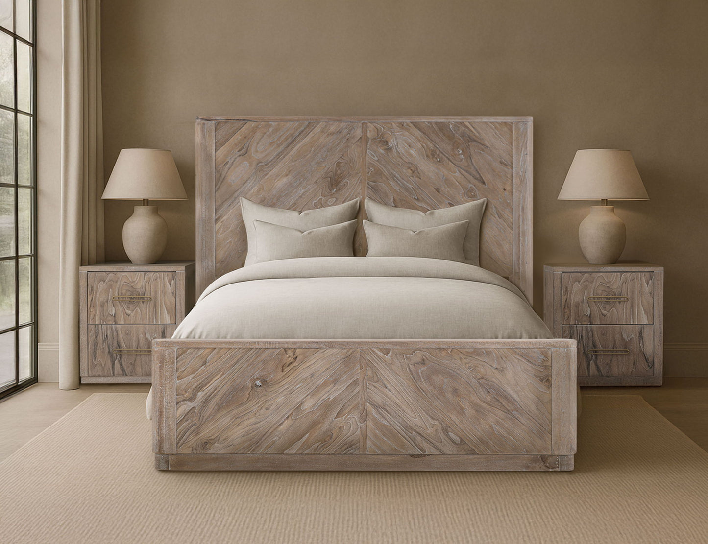 Balam - King Headboard - Ivory White