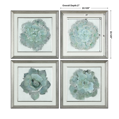 Natural Beauties - Botanical Prints (Set of 4) - Light Blue