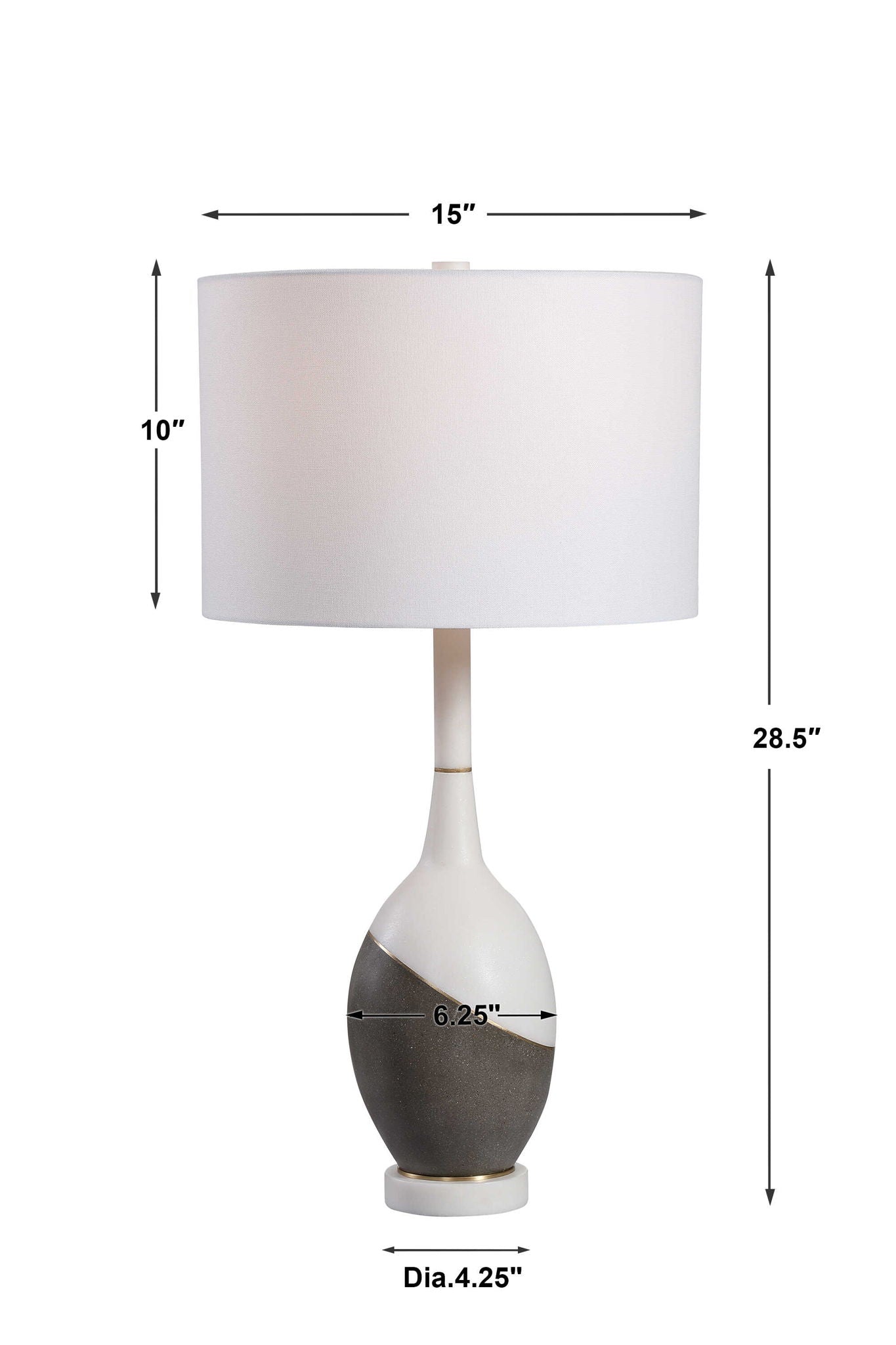Tanali - Modern Table Lamp - White & Gray