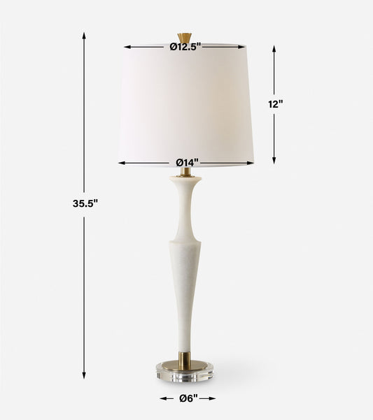 Colette - White Stone Table Lamp