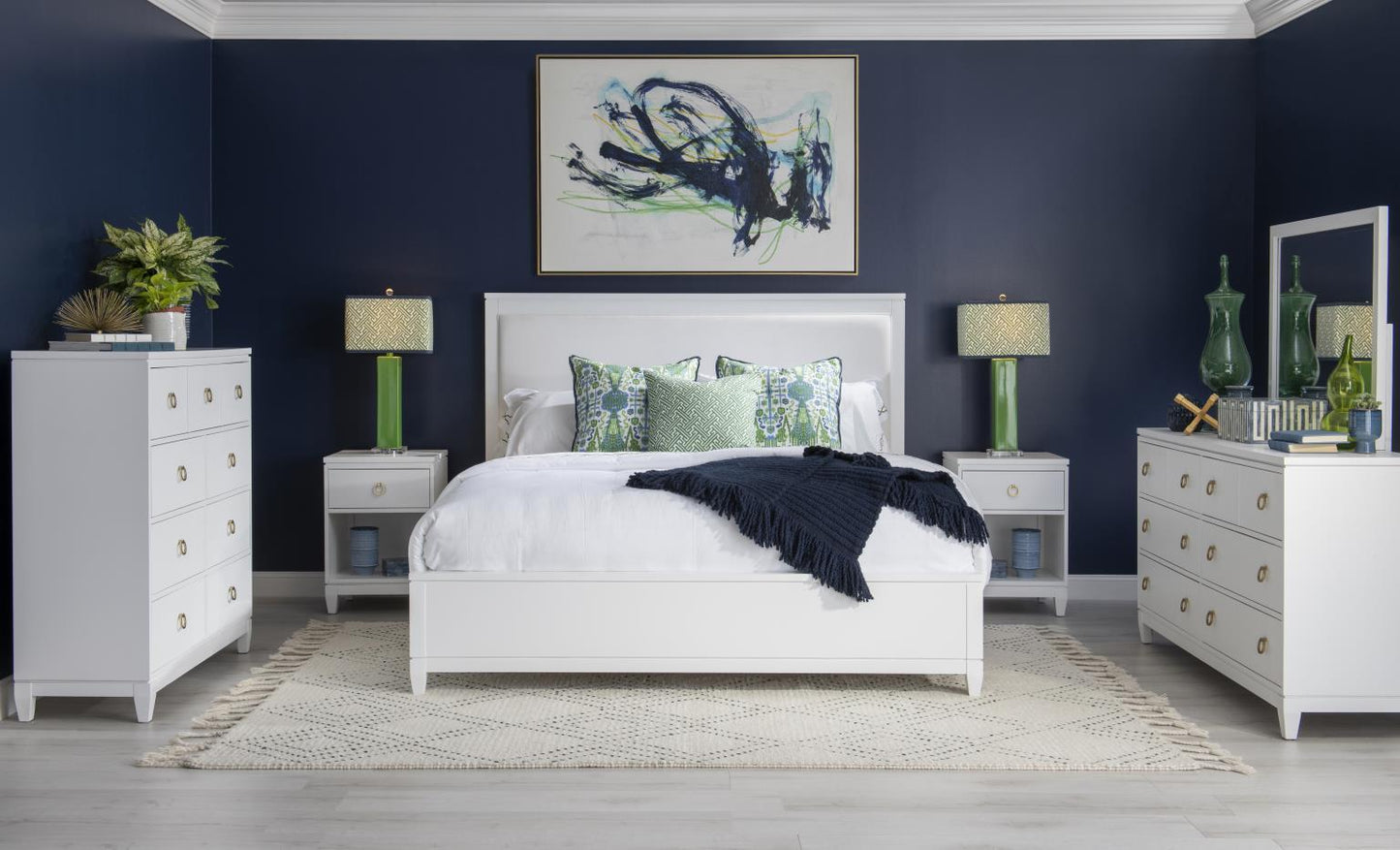 Summerland - King Upholstered Headboard - White