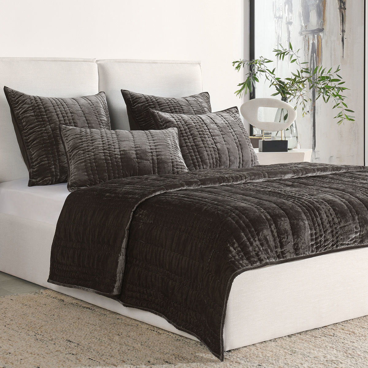 Seville - 4 Piece King Quilt Set - Sable Brown
