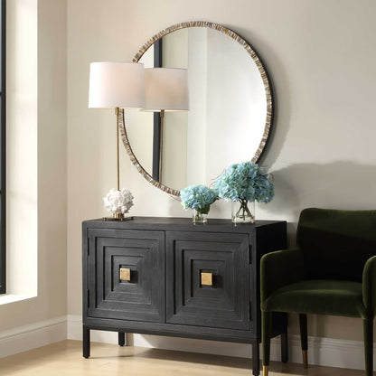 Odeon - Shell Inlay Round Mirror - Bronze