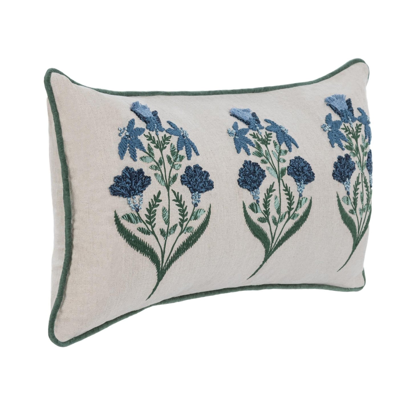 Novel Estate - 14" x 26" NV Belcourt Floral Pillow - Natural / Blue